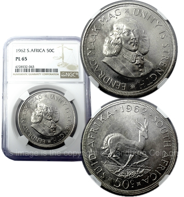 1961 to 1964 50c Silver Crowns Republic South Africa 1st Decimal